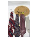 Scala Sun hat and men's neck ties. 4 neck ties