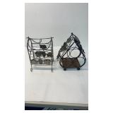 2 metal wine racks.