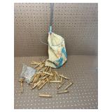 Vintage Clothespins and Hanging Holder