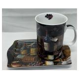 Italian Themed Coffee Cup and Cookie Tray