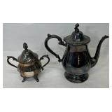Silver Plated Sugar Container and Kettle