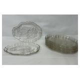 Vtg Colony Glass Cornucopia Snack Plates