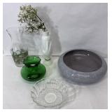 vases and dish
