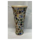terra cotta mosaic trumpet vase