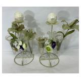 Pair Wire Candle Holders