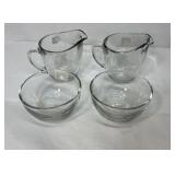 ANCHOR HOCKING GLASS CREAMERS AND SMALL BOWLS