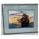 watercolor print San Diego Sunset Star of India