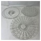 Vtg Glass Serving Plates