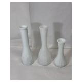 milk glass tulip vases