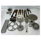 Vtg Steel and Pewter Kitchen accessories