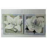 Pair of 12 x 12 Floral Wall Art