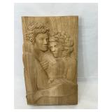 wooden bas-relief sculpture