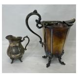 Silver Plated Creamer Silver on Copper Pitcher