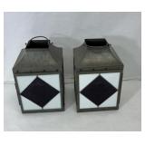 2 CANDLE GLASS LANTERNS