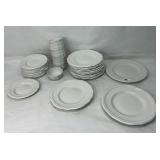 Large Set of White Stoneware