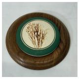vintage botanical pottery wall plaque