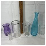 Colored and Clear Vases