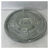 Kromex Chrome & Glass Lazy Susan Party Platter