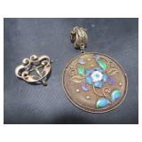 Silver Pendant & Brooch