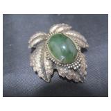 Leaf Pin  w/ Stone
