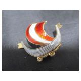 Viking Ship Pin - Norway Sterling