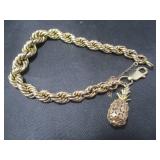 14k Bracelet w/ Pineapple Pendant