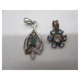Silver Pendants w/ Stones