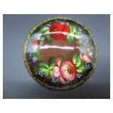Vintage Russian Lacquer Brooch