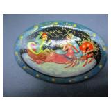 Vintage Russian Lacquer Brooch