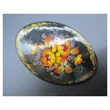 Vintage Russian Lacquer Brooch