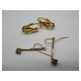 14K Earrings w/ Stones; Goldtoned Earrings