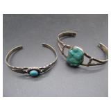 Sterling Cuff Bracelet & 1 Other