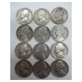 12 USA Nickels 1939