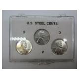 3 - 1943 U.S. Steel Cents