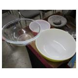 3 Bowls - Pyrex & Clear Glass