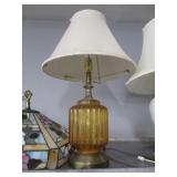 Amber Base Lamp w/Shade