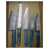 Set of 5 Damascus Knives