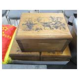 Three Wood Lidded Boxes