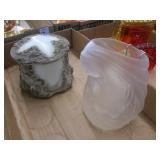 Crystal Velvet Madonna Light & Milk Glass Dish