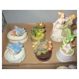 Figurines - Birds, Victorian Couple, Musical Frog