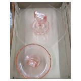 Pink Depression Glass Server & Ashtray
