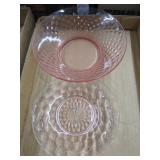 Imperial Glass Bowl & Depression Glass Plate