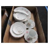 Austrian Dishes - White w/Pink