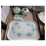 Austrian Vanity Set - White w/Blue