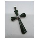 Silver Enameled Cross Pendant