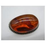 Silver & Amber? Brooch