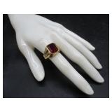10k Ring w/ Red Stone