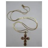 14K Chain & 10K Cross w/ Stones