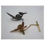 14K Pheasant & Roadrunner Pin