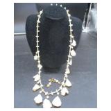 Stone & Mother of Pearl Necklace & Earrings